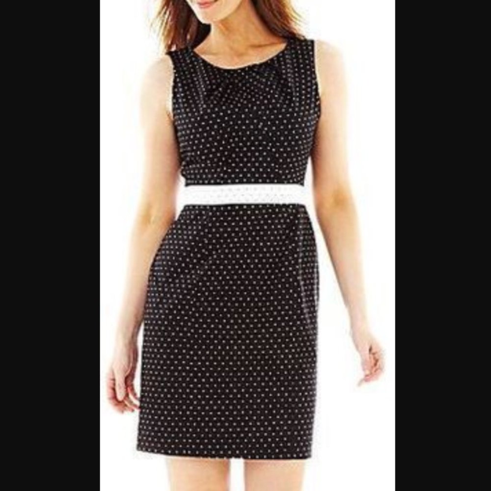 Liz Claiborne Black + White Polka Dot Dress